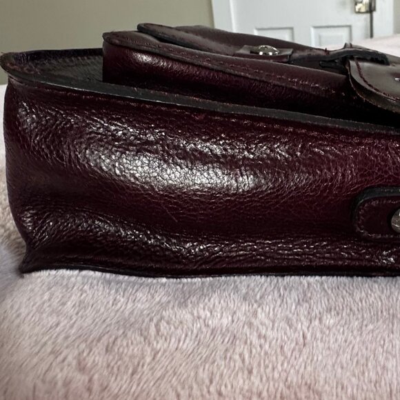 Patricia Nash Lari Small Plum Distressed Leather Crossbody Purse - Picture 7 of 12